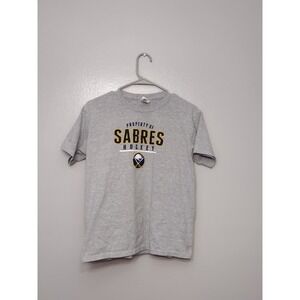 Property of Sabres Hockey T Shirt Size L Youth Gray NHL Buffalo Sabres